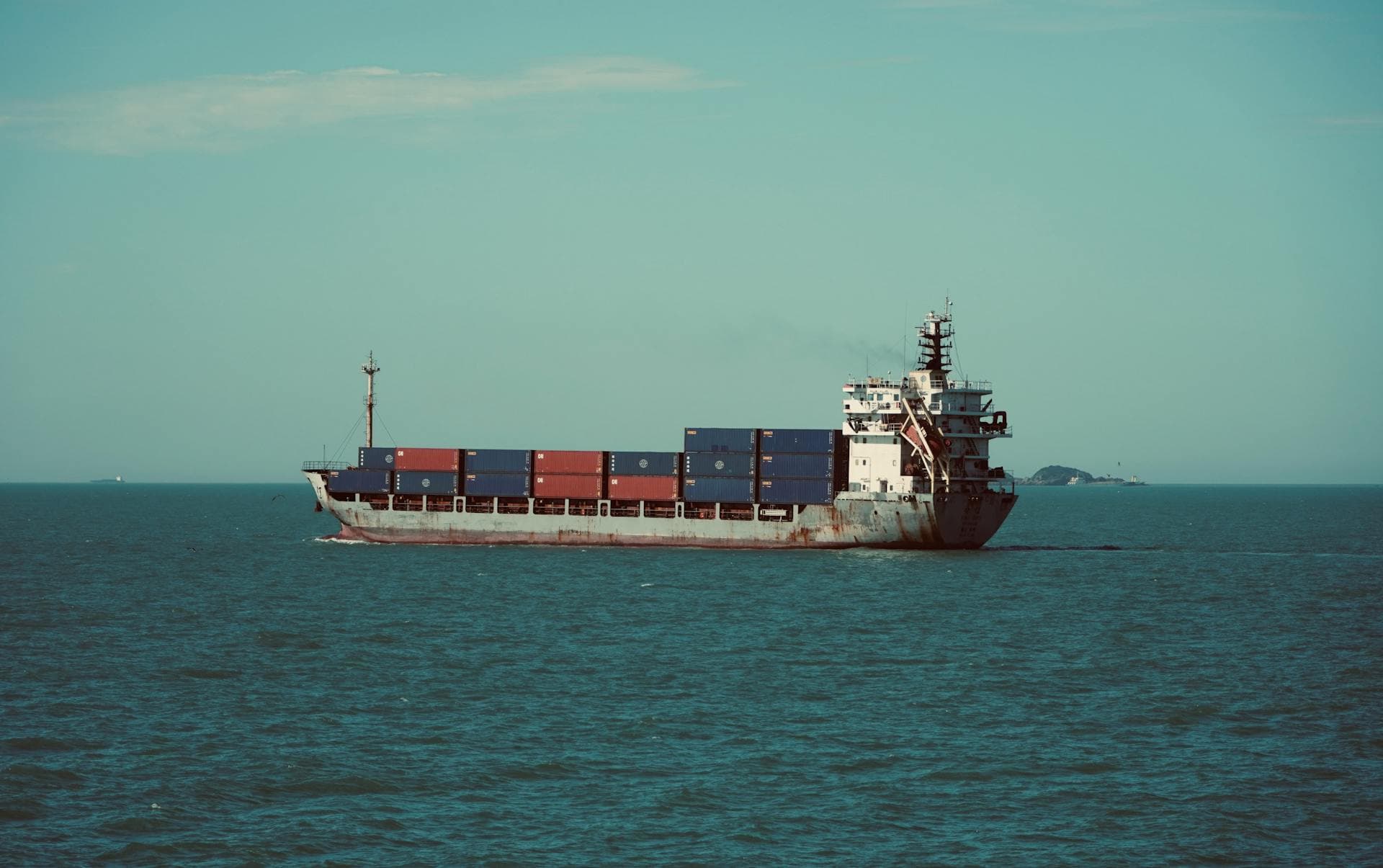 Container ship at sea