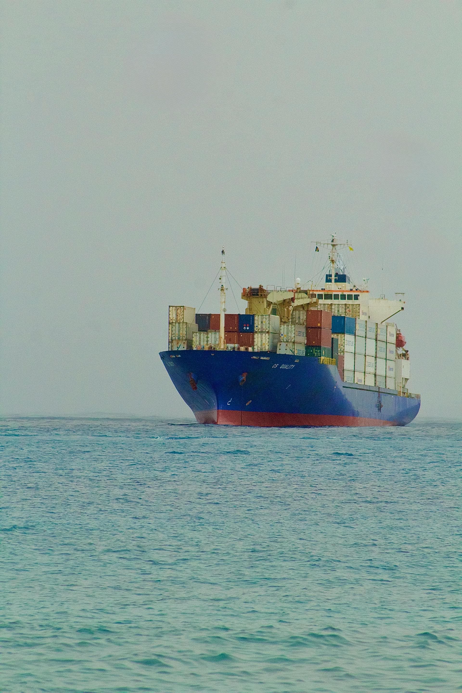 Container ship loaded with cargo